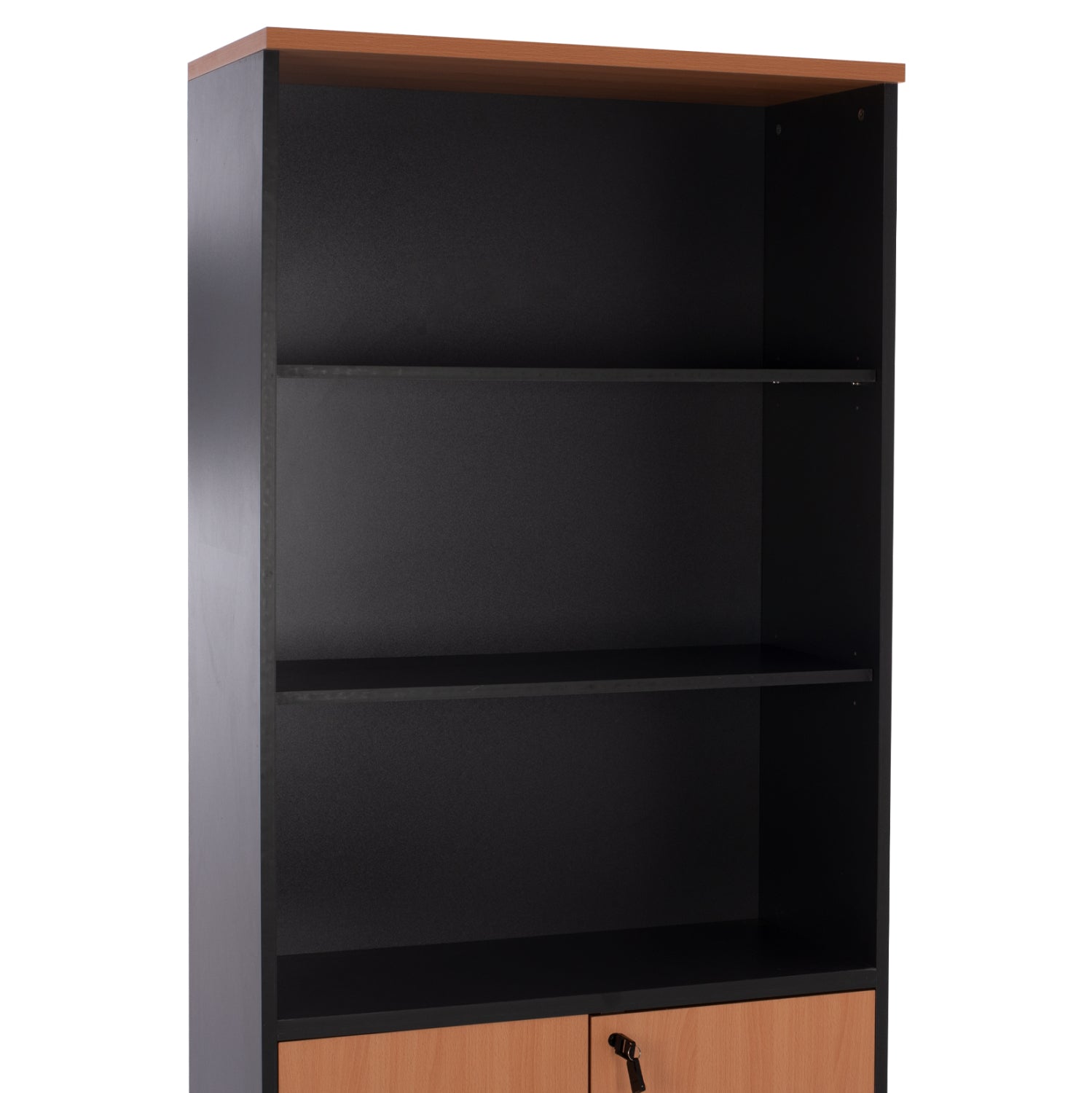 Професионален офисен шкаф за книги цвят дъб с 2 врати 80x40x180