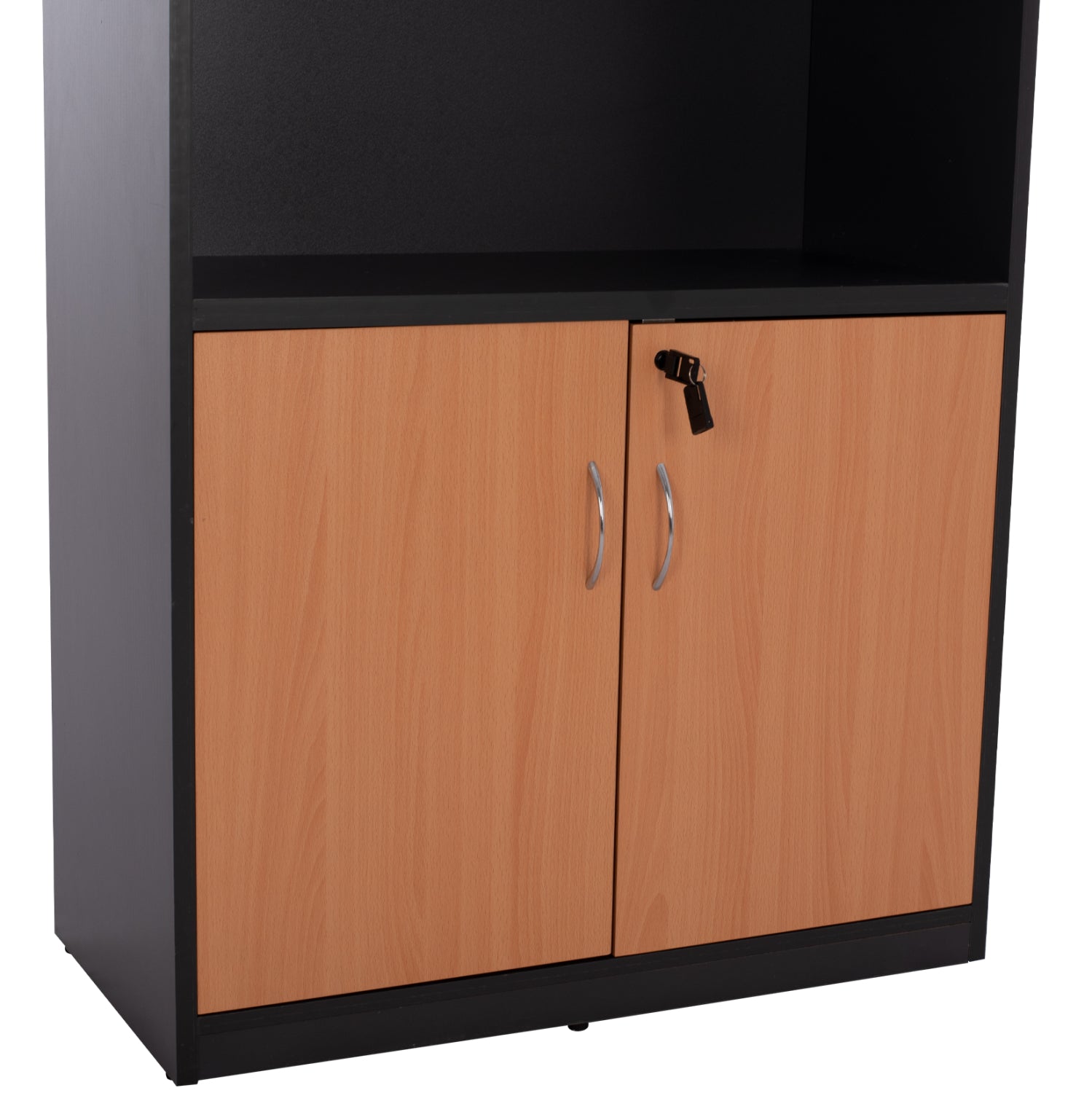 Професионален офисен шкаф за книги цвят дъб с 2 врати 80x40x180