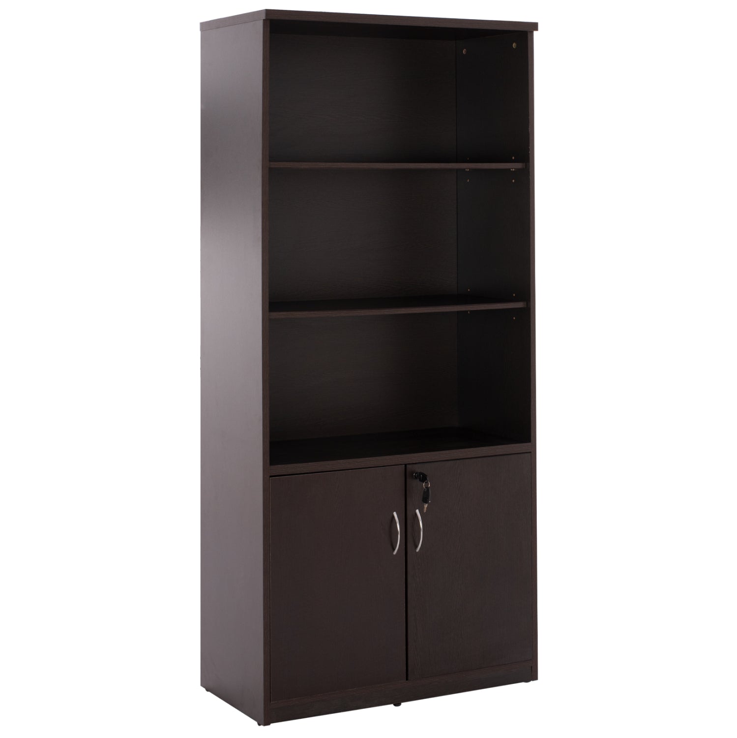 Професионален офисен шкаф за книги цвят венге с 2 врати 80x40x180