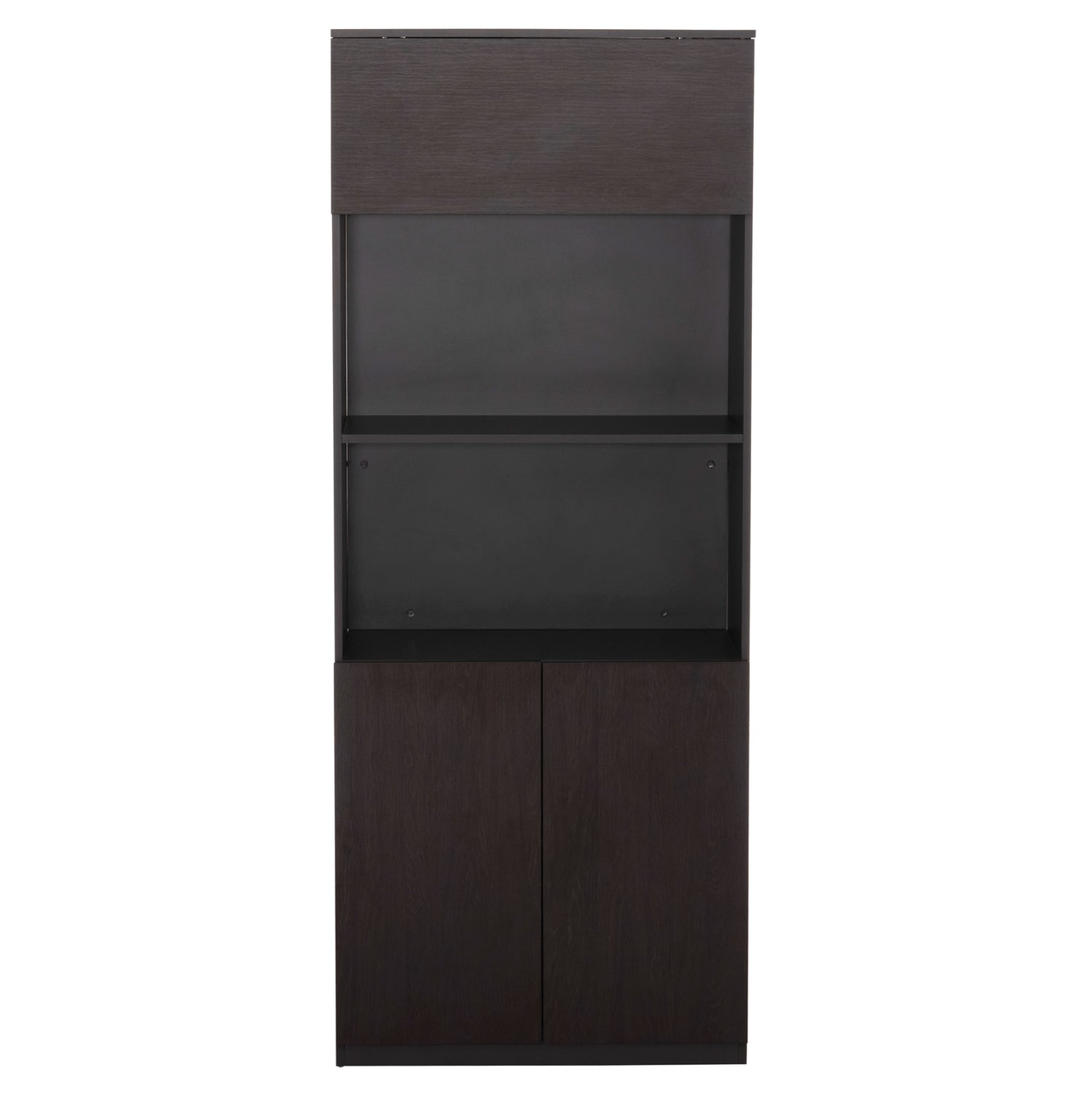 Професионален офис шкаф Rosewood меламин в сиво-венге 80x40x200H см