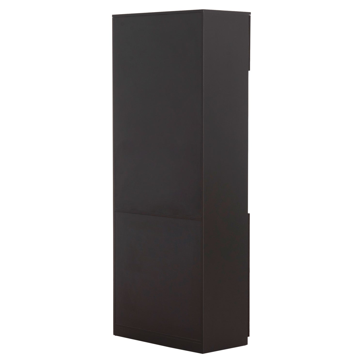 Професионален офис шкаф Rosewood меламин в сиво-венге 80x40x200H см