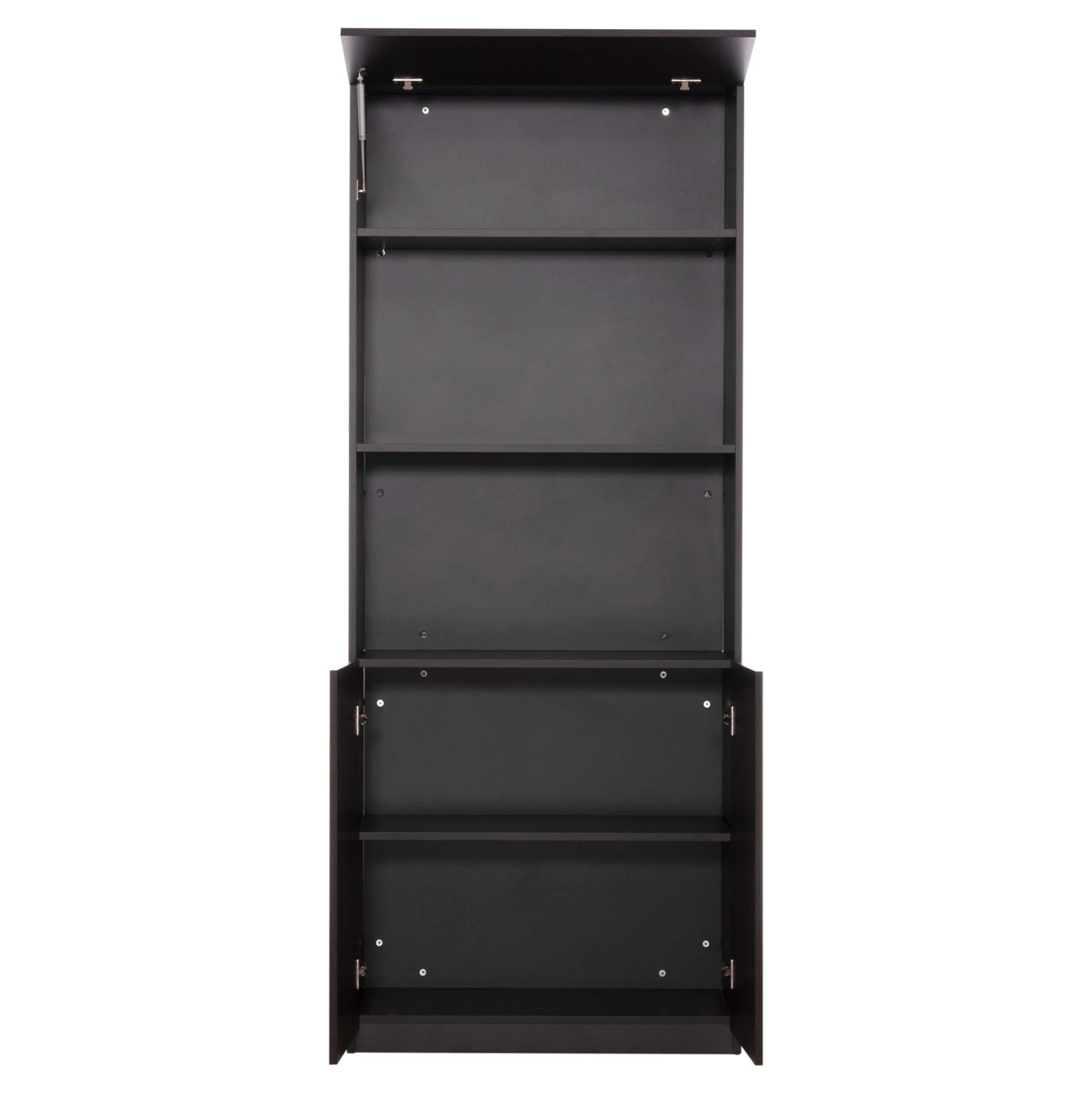 Професионален офис шкаф Rosewood меламин в сиво-венге 80x40x200H см