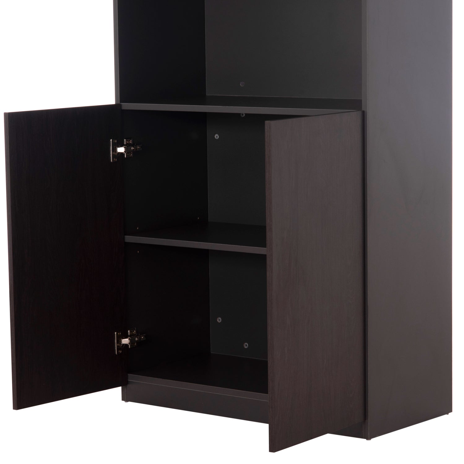 Професионален офис шкаф Rosewood меламин в сиво-венге 80x40x200H см