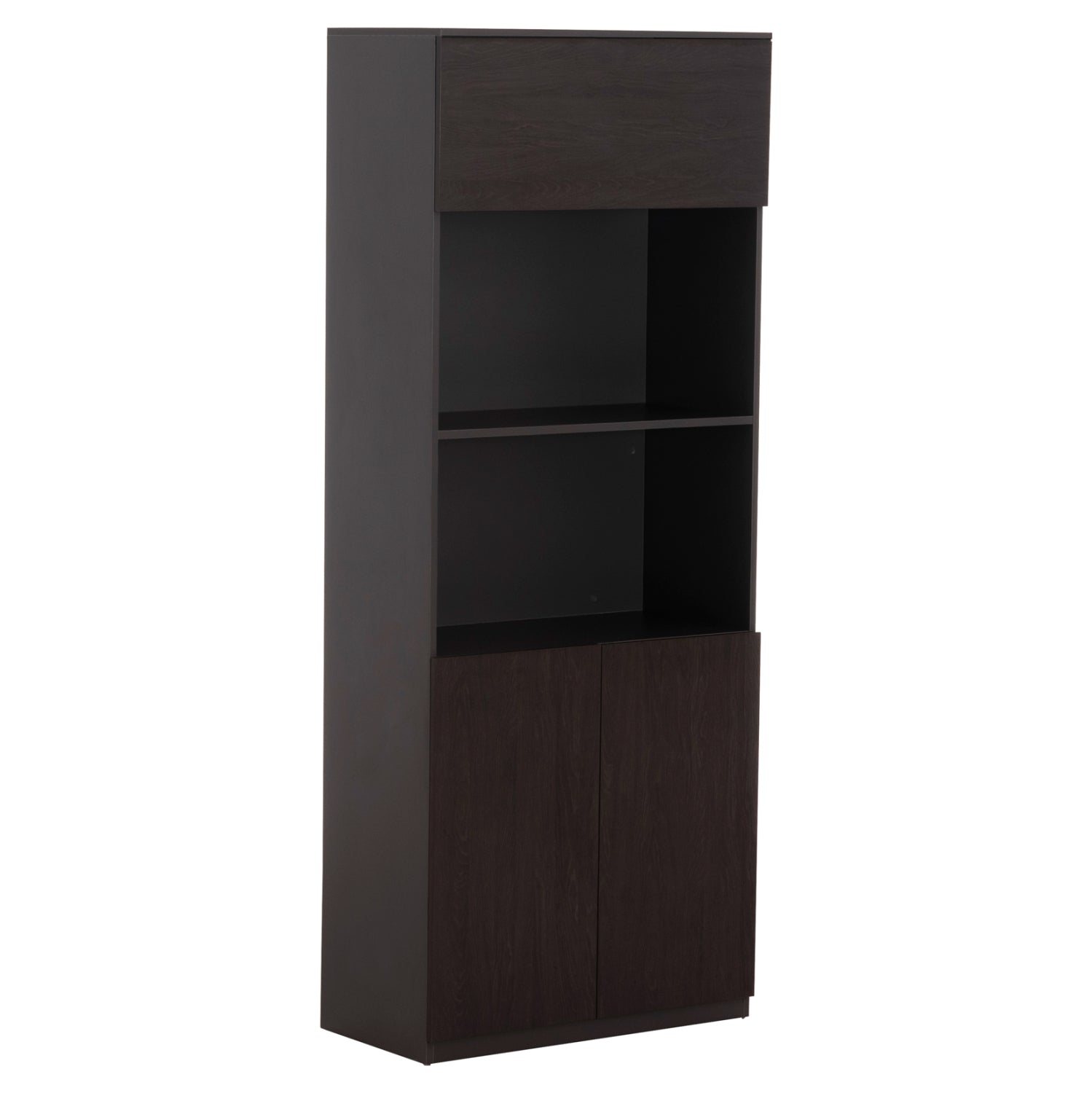 Професионален офис шкаф Rosewood меламин в сиво-венге 80x40x200H см