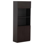 Професионален офис шкаф Rosewood меламин в сиво-венге 80x40x200H см