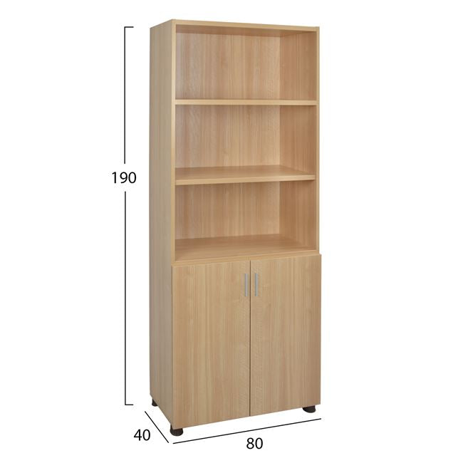 Професионален офисен шкаф за книги в цвят дъб 80x40x190 см.