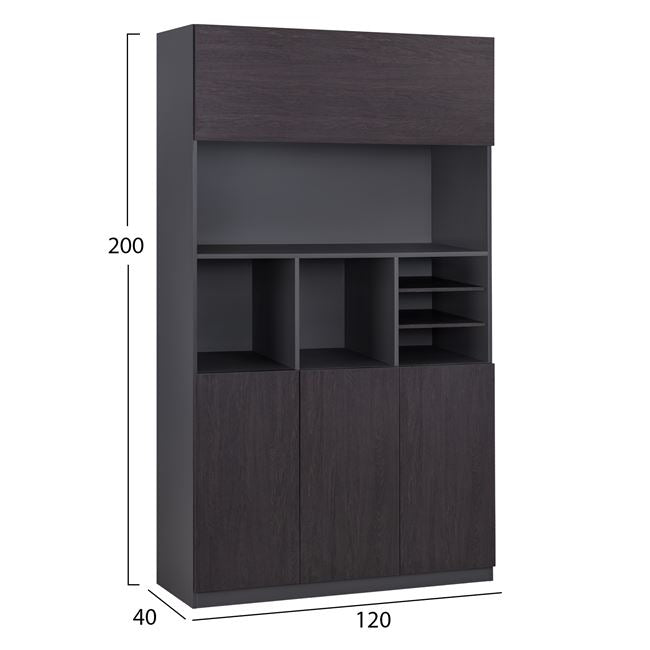 Професионална офис библиотека Rosewood 120x40x200 см