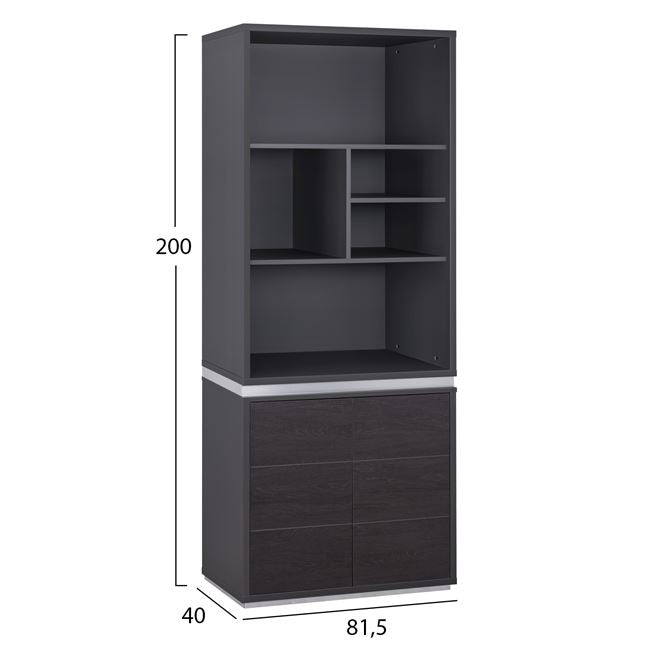 Професионална офис библиотека Rosewood 81.5x40x200 см
