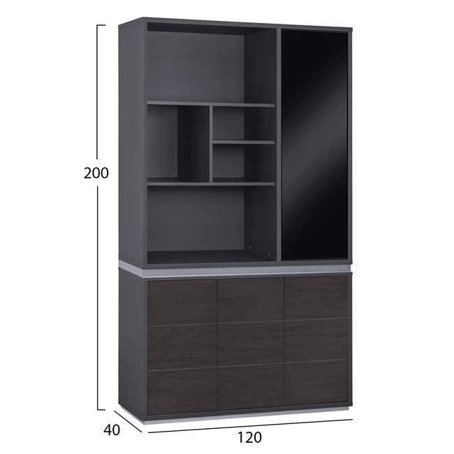 Професионална офис библиотека Rosewood 120x40x200cm