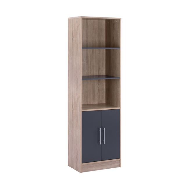 Меламинов шкаф за книги ENSLEY сонома-сив 60x30x180