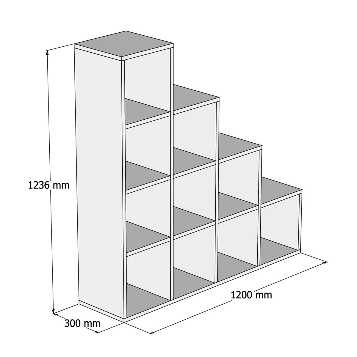 РАФТ ЗА КНИГИ МЕЛАМИН БЯЛ 120x30x123,6Hсм.