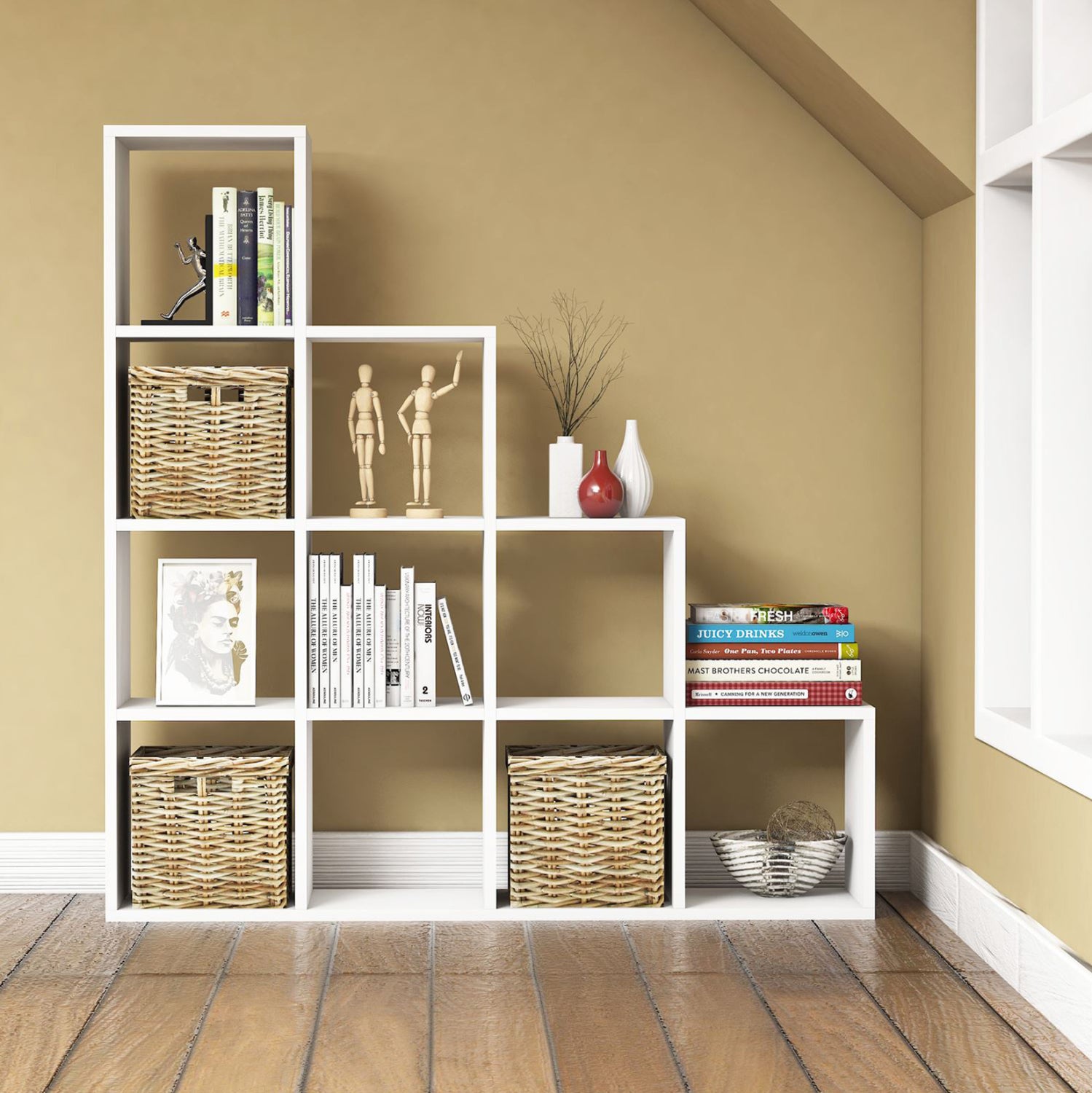 РАФТ ЗА КНИГИ МЕЛАМИН БЯЛ 120x30x123,6Hсм.