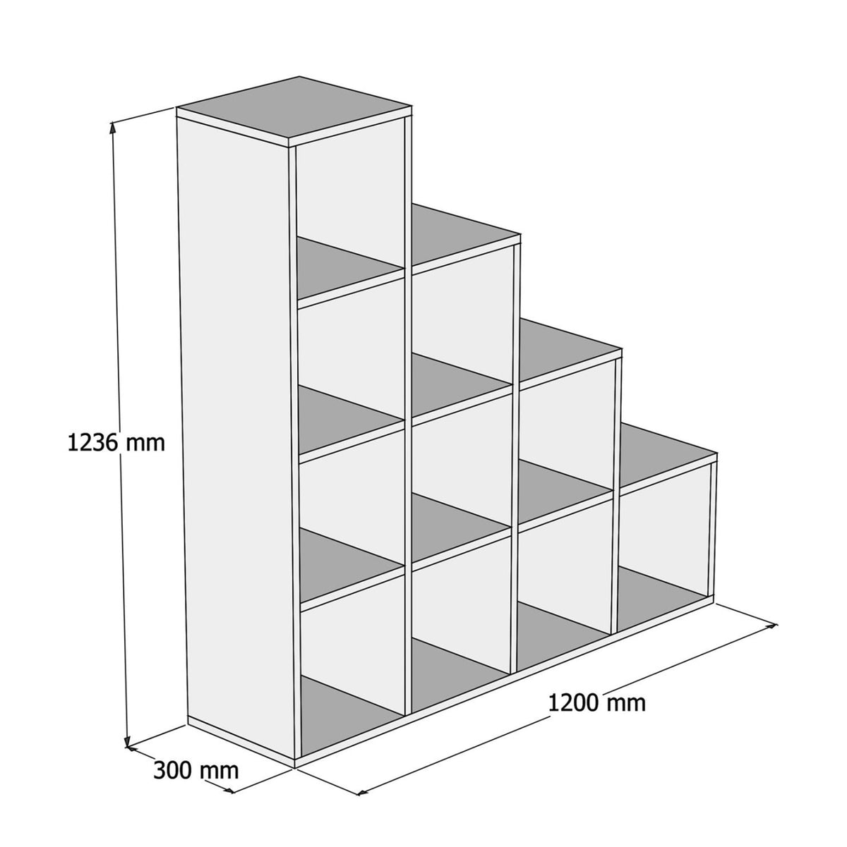РАФТ ЗА КНИГИ SCALE МЕЛАМИН SONOMA 120x30x123,6Hсм.