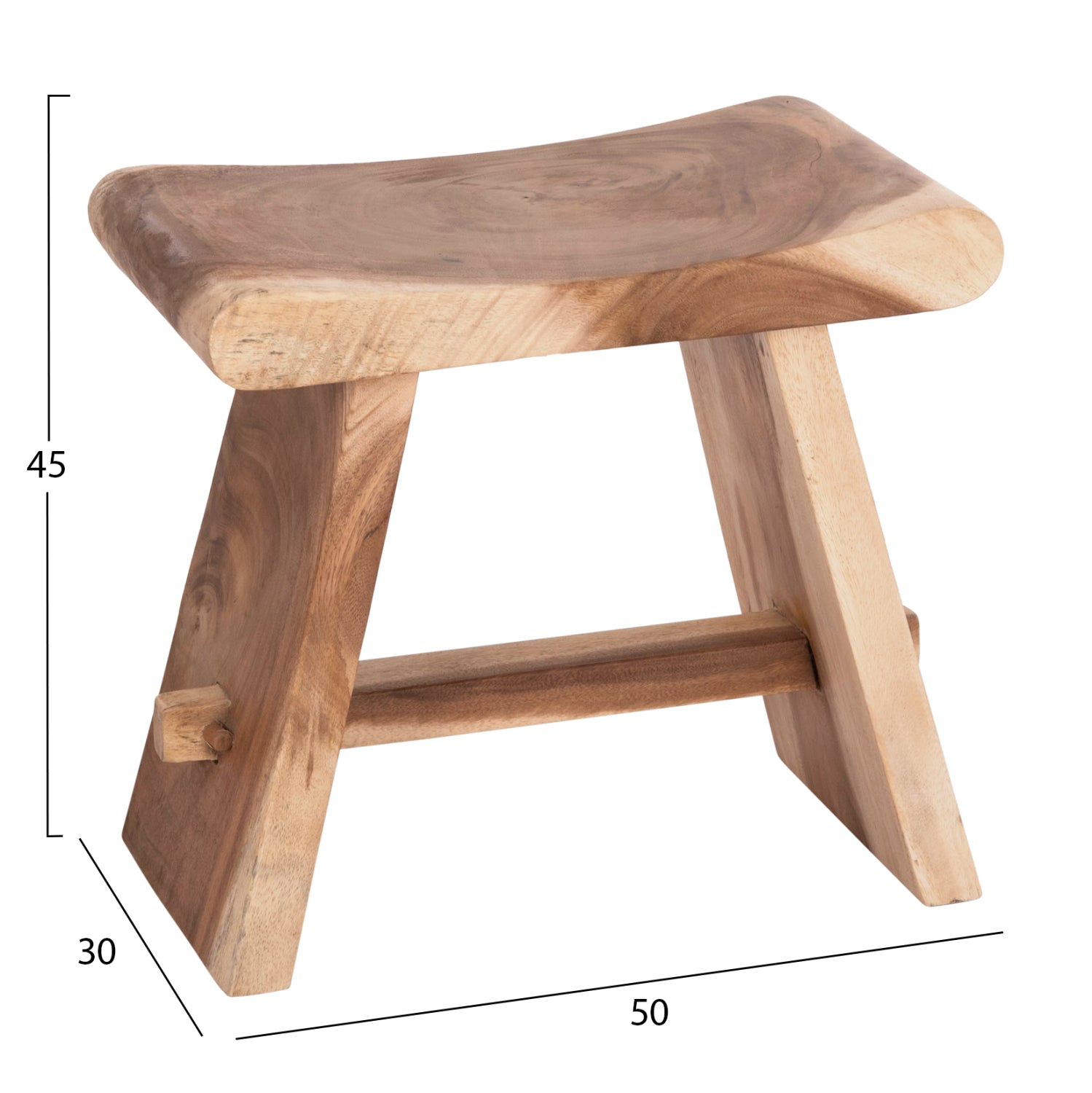 СТРАНИЧЕН СТОЛ SADEL СУАР ДЪРВО - ЕСТЕСТВЕН ЦВЯТ 50x30x45см.