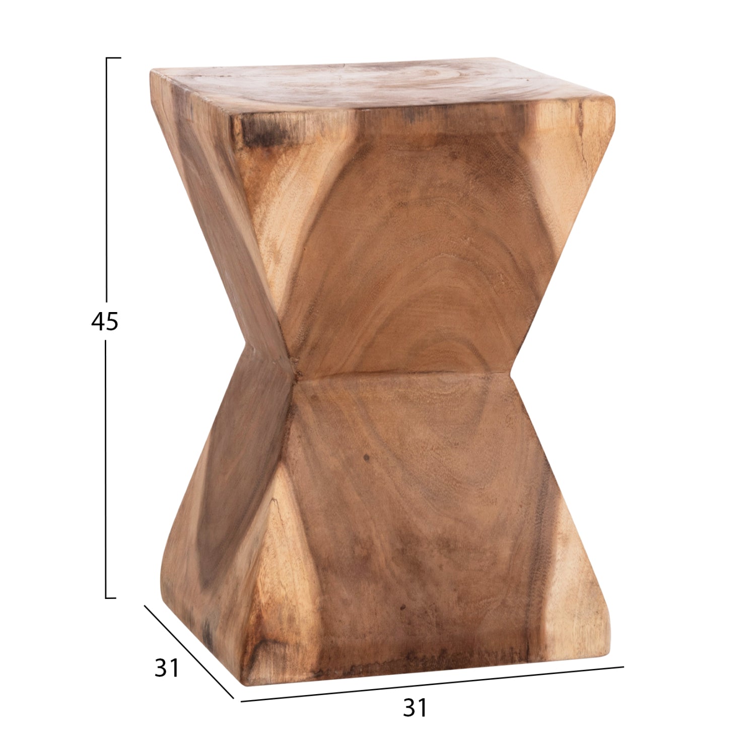 СТОЛЧЕ ANVIL МАСИВНА ДЪРВЕСИНА SUAR ЕСТЕСТВЕН ЦВЯТ 31x31x45Hсм.