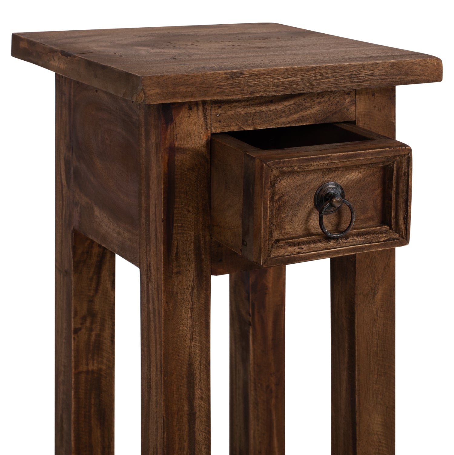 СТРАНИЧНА МАСА ОТ МАХАГОН С ЧЕКМЕДЖЕ ЕСТЕСТВЕН ЦВЯТ 25x25x66,5Hcm.