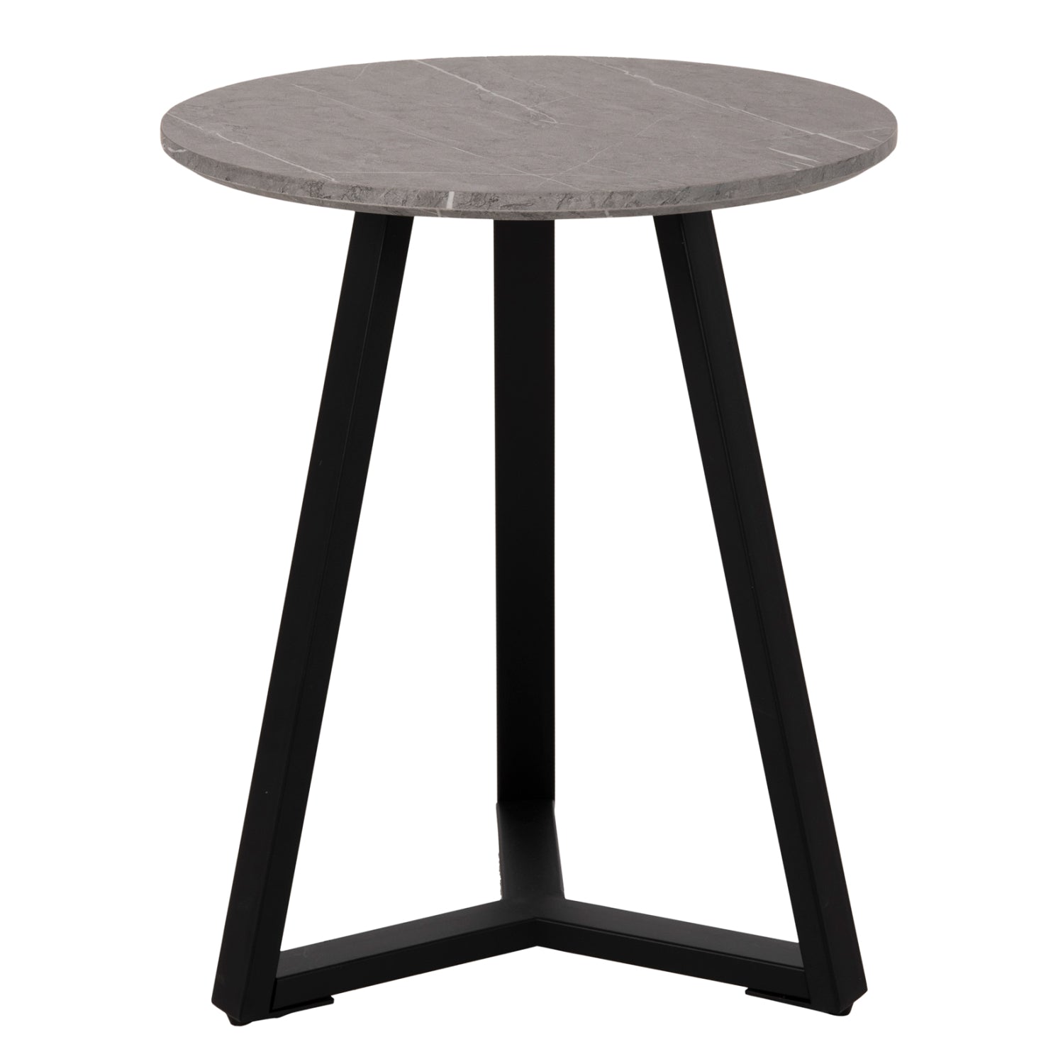 СТРАНИЧНА МАСА MDF СИВ МРАМОР-ЧЕРНА МЕТАЛНА ОСНОВА Φ45x55Hсм.