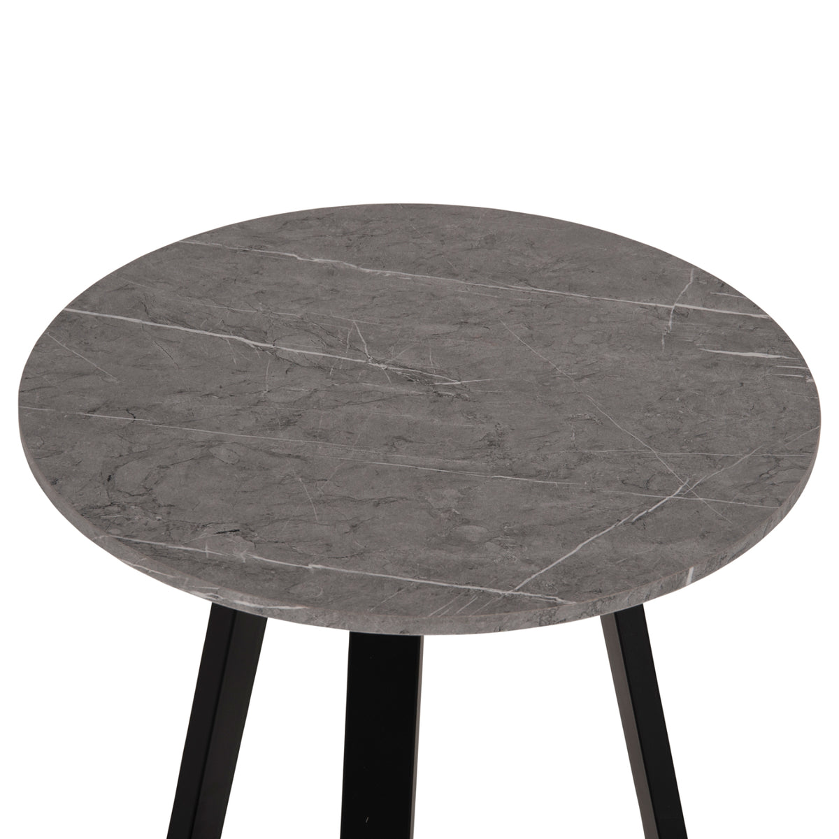 СТРАНИЧНА МАСА MDF СИВ МРАМОР-ЧЕРНА МЕТАЛНА ОСНОВА Φ45x55Hсм.