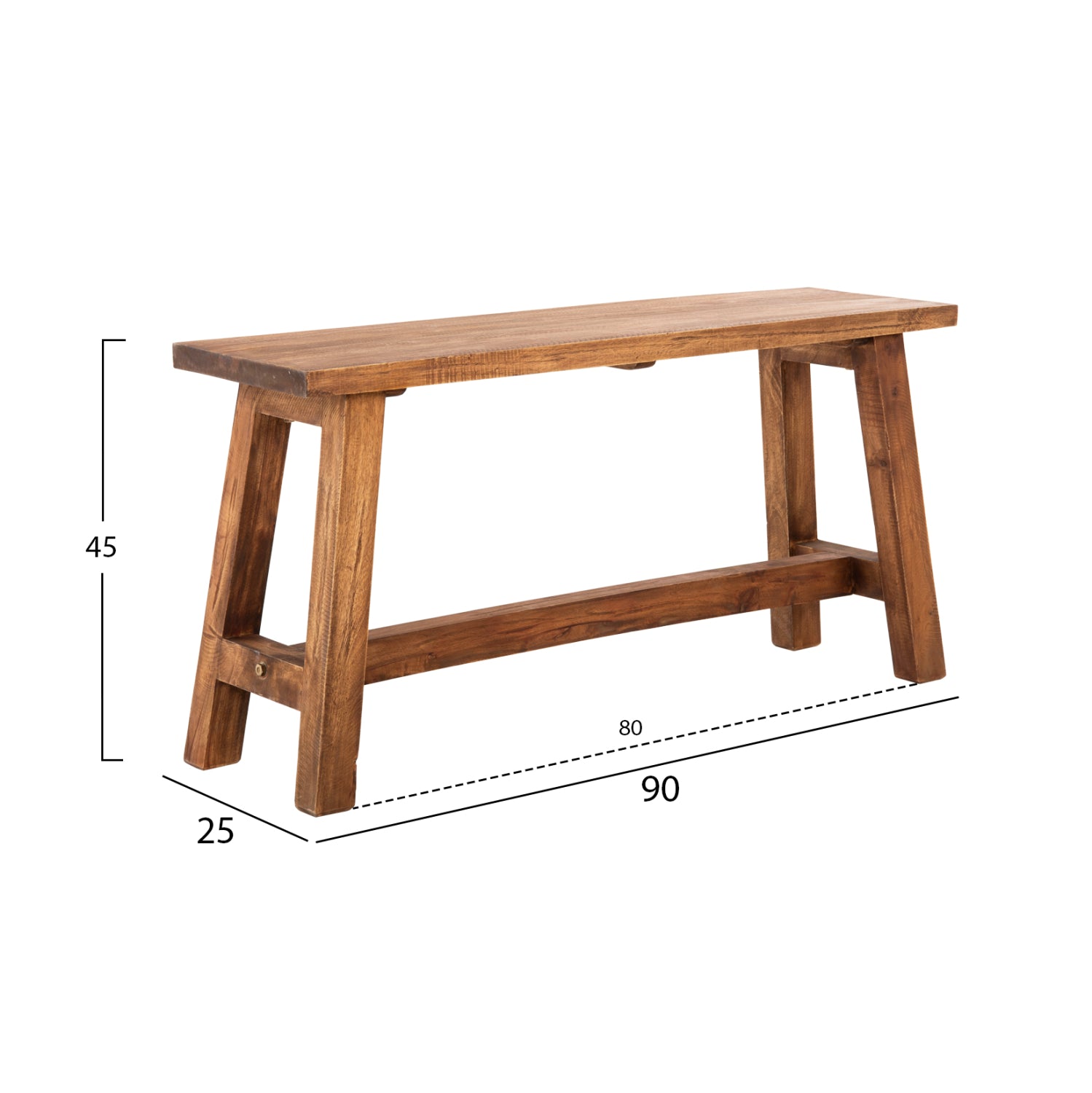 Странична маса RANCH махагоново дърво в натурален цвят 90x25x45Hcm.