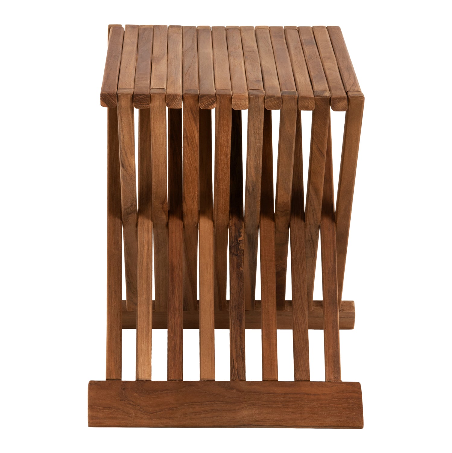 Сгъваема странична маса от тиково дърво в естествен цвят 40x33x45Hсм.