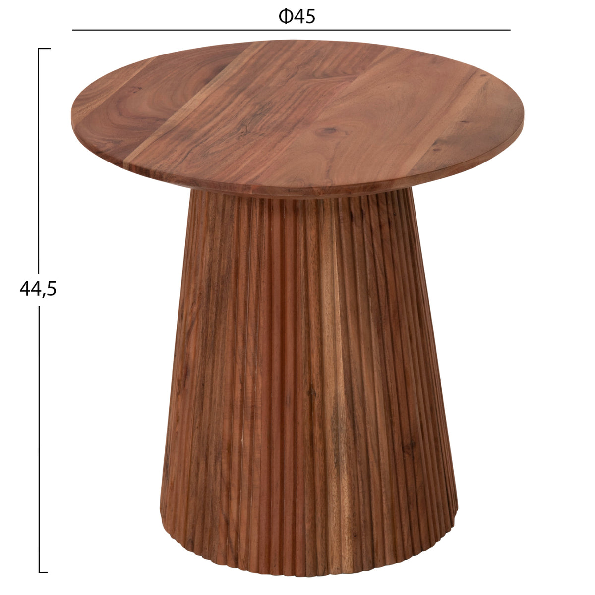 Кръгла странична маса Groot масив акация - натурален цвят Φ45x44Hсм.