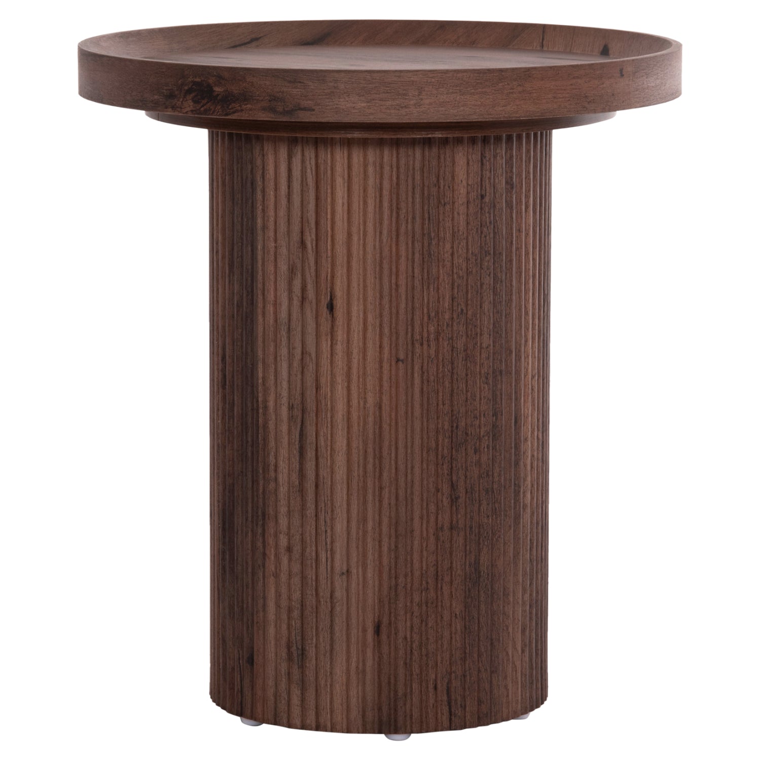 Странична масичка MARGON MDF в тъмнокафяв дървесен цвят Φ45x50,5 см