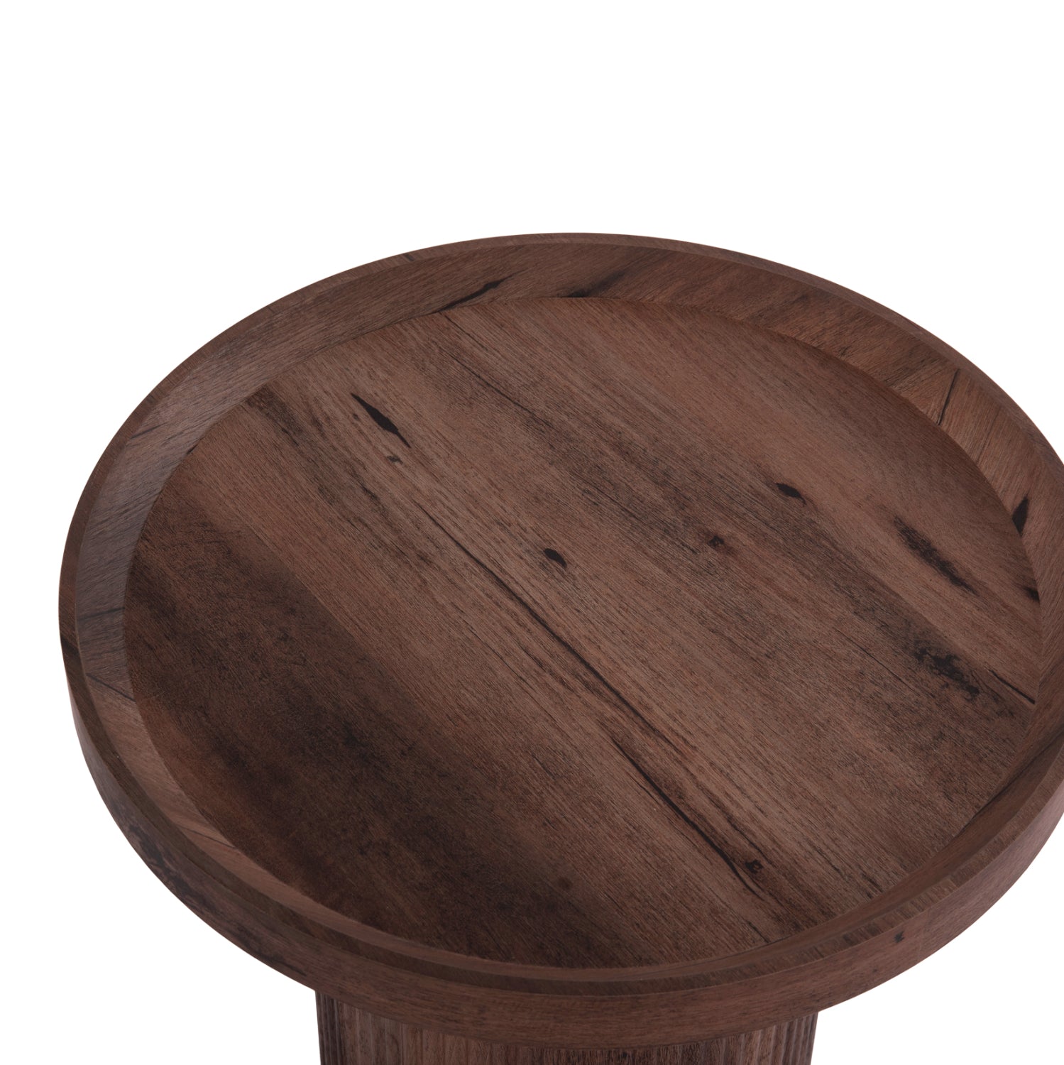 Странична масичка MARGON MDF в тъмнокафяв дървесен цвят Φ45x50,5 см
