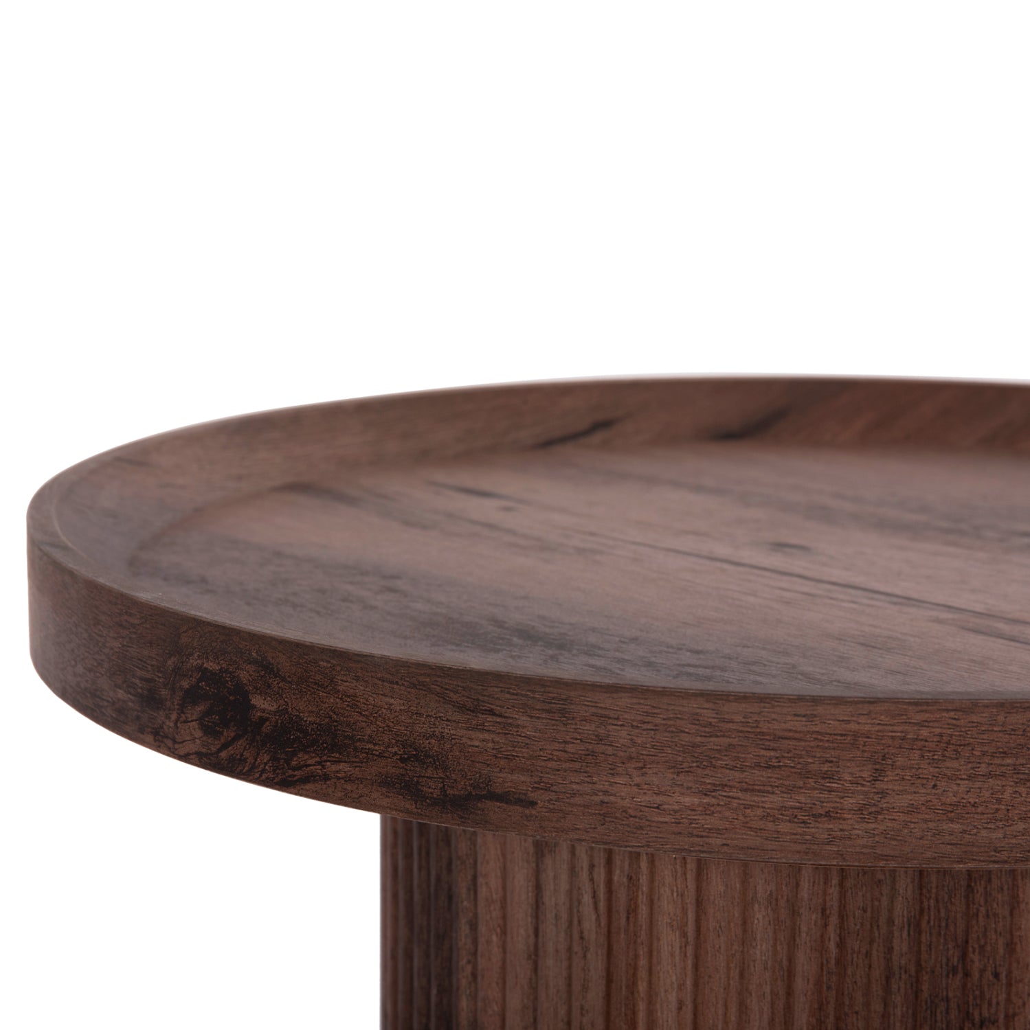 Странична масичка MARGON MDF в тъмнокафяв дървесен цвят Φ45x50,5 см