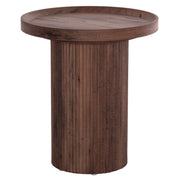 Странична масичка MARGON MDF в тъмнокафяв дървесен цвят Φ45x50,5 см
