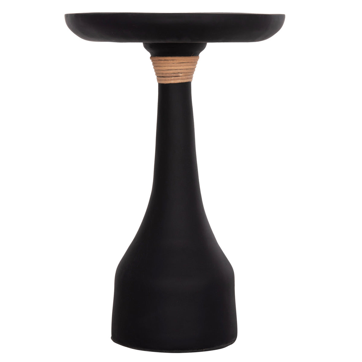 Кръгла лампена маса TORG фиброцимент черен Φ41x62Hсм.