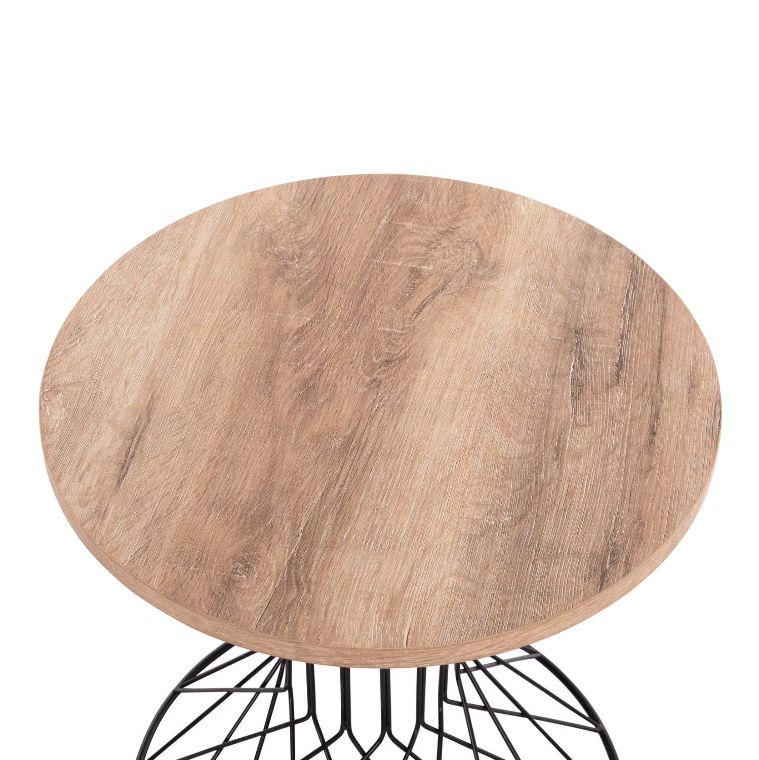Странична масичка KEON MDF плот в цвят сонома - метална основа Φ45x50 см