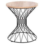 Странична масичка KEON MDF плот в цвят сонома - метална основа Φ45x50 см