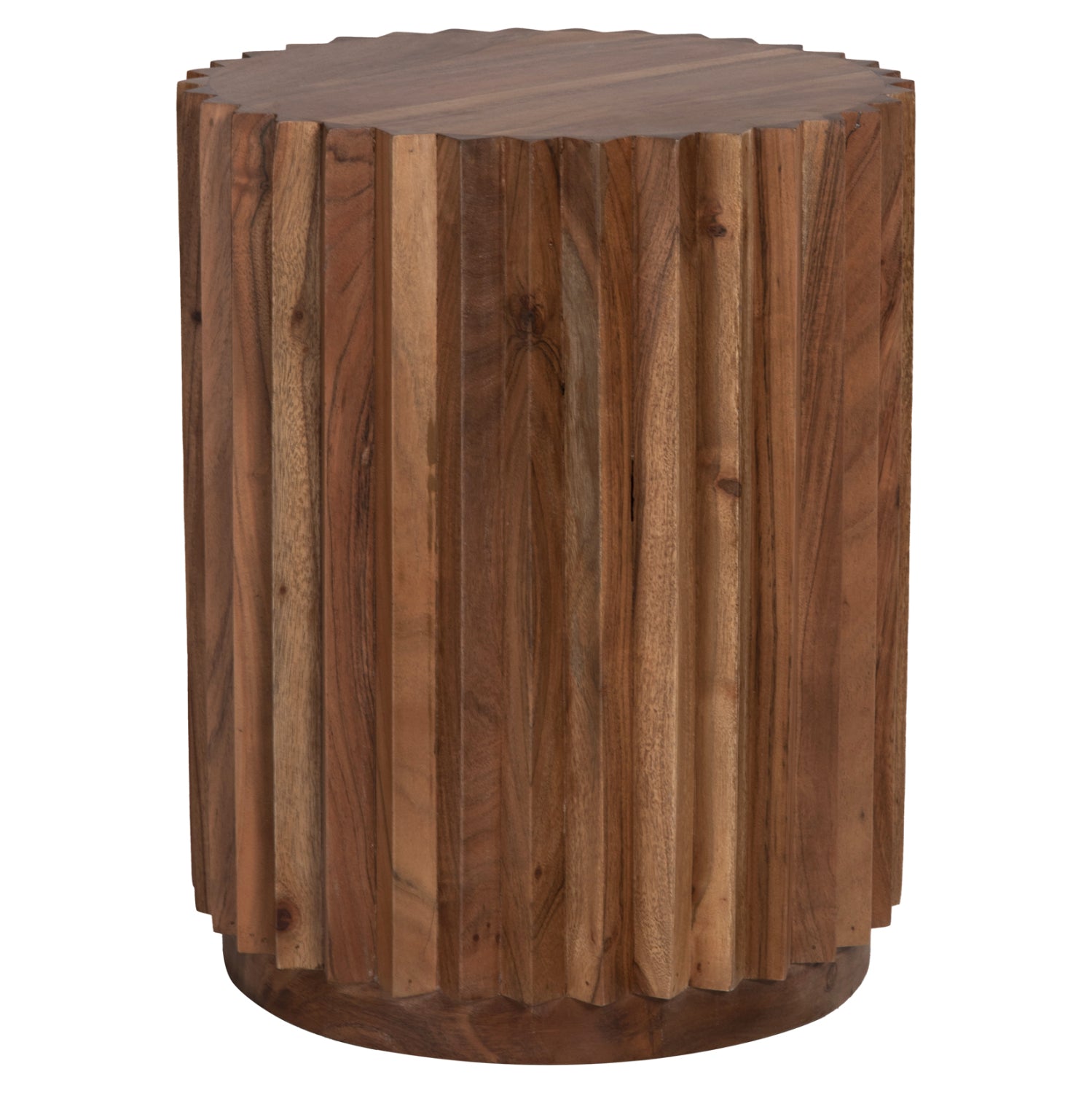 Кръгла странична маса Sedge масив акация - натурален цвят Φ40x50Hсм.