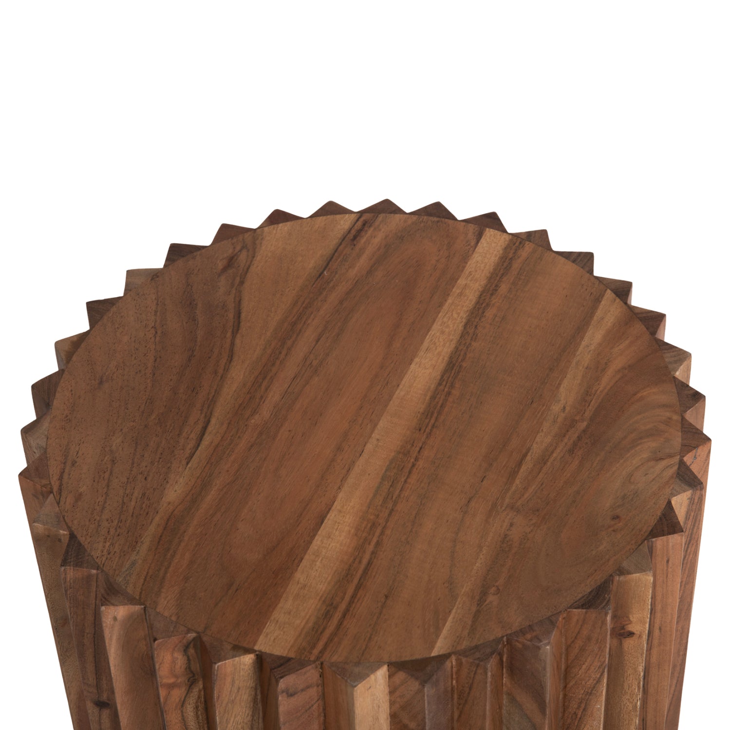 Кръгла странична маса Sedge масив акация - натурален цвят Φ40x50Hсм.