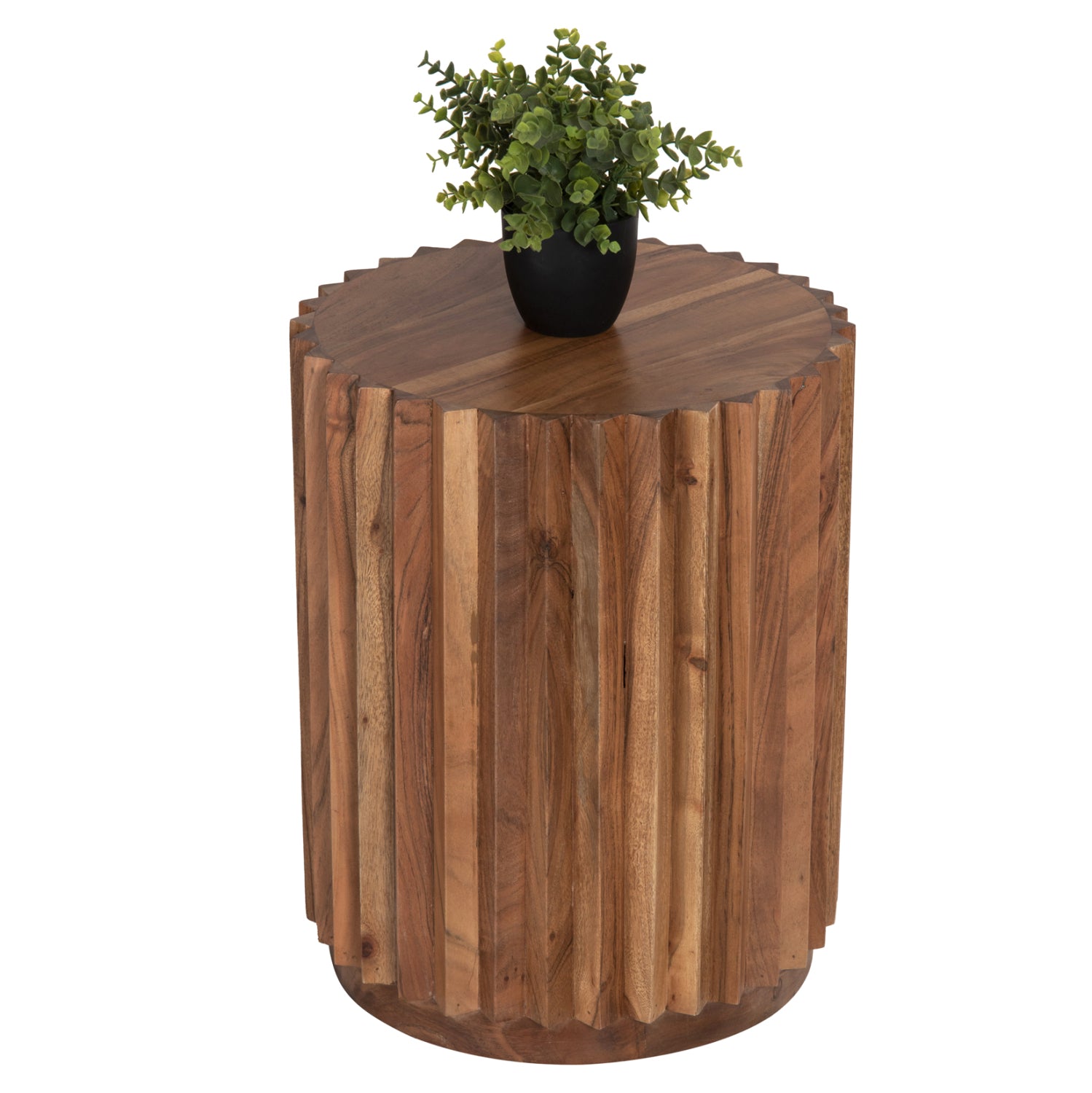 Кръгла странична маса Sedge масив акация - натурален цвят Φ40x50Hсм.