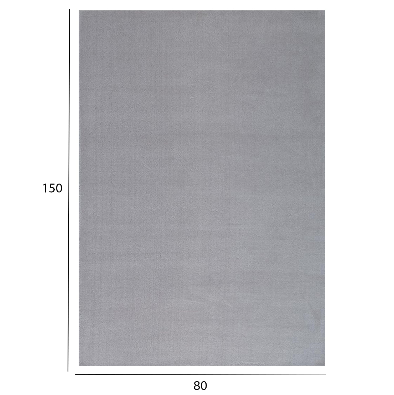 80x150см, светлосив килим с ресни