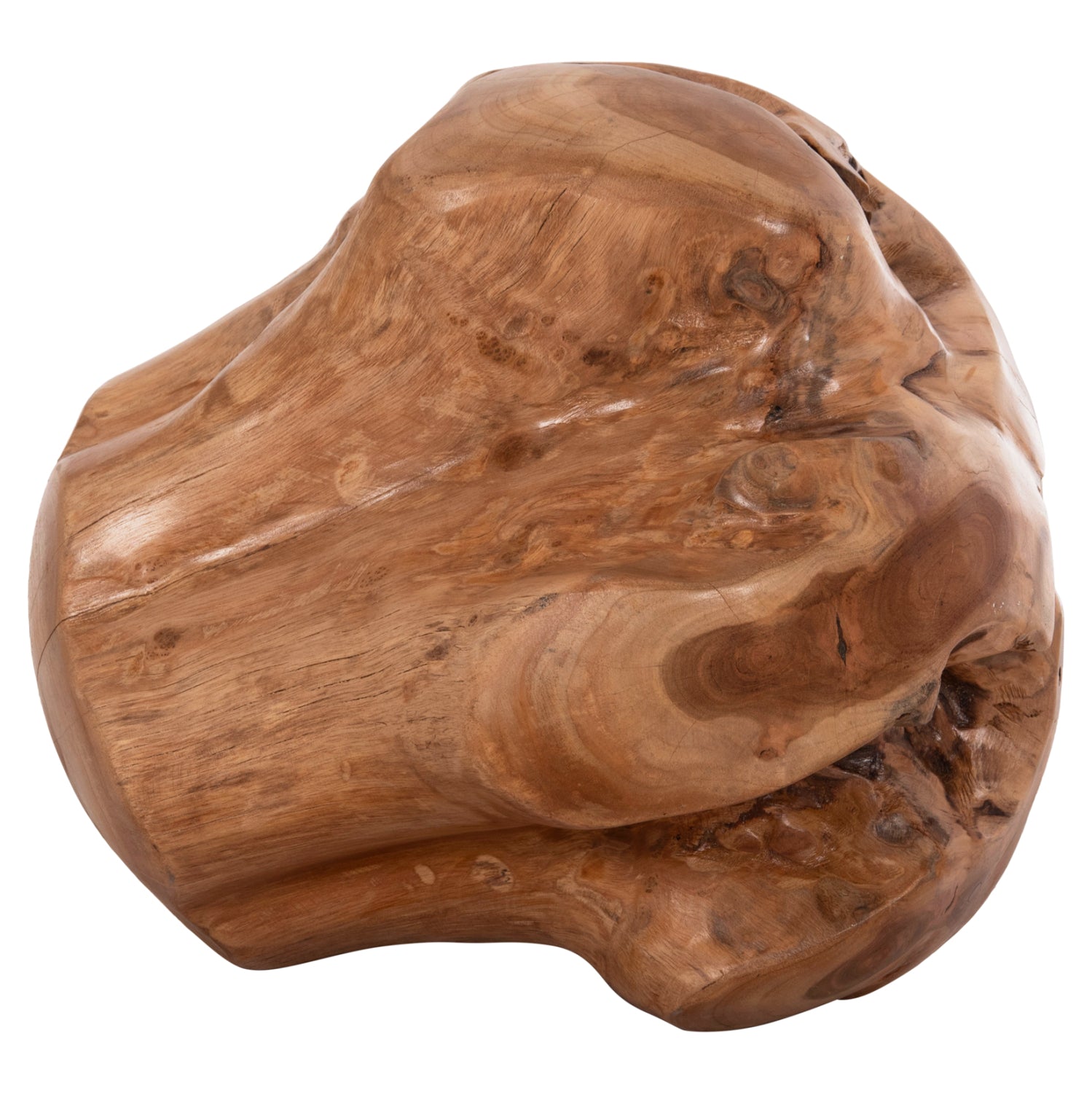 Декоративна топка CLEMOR (M) от масивен тиков дърво - естествен цвят Φ40cm.