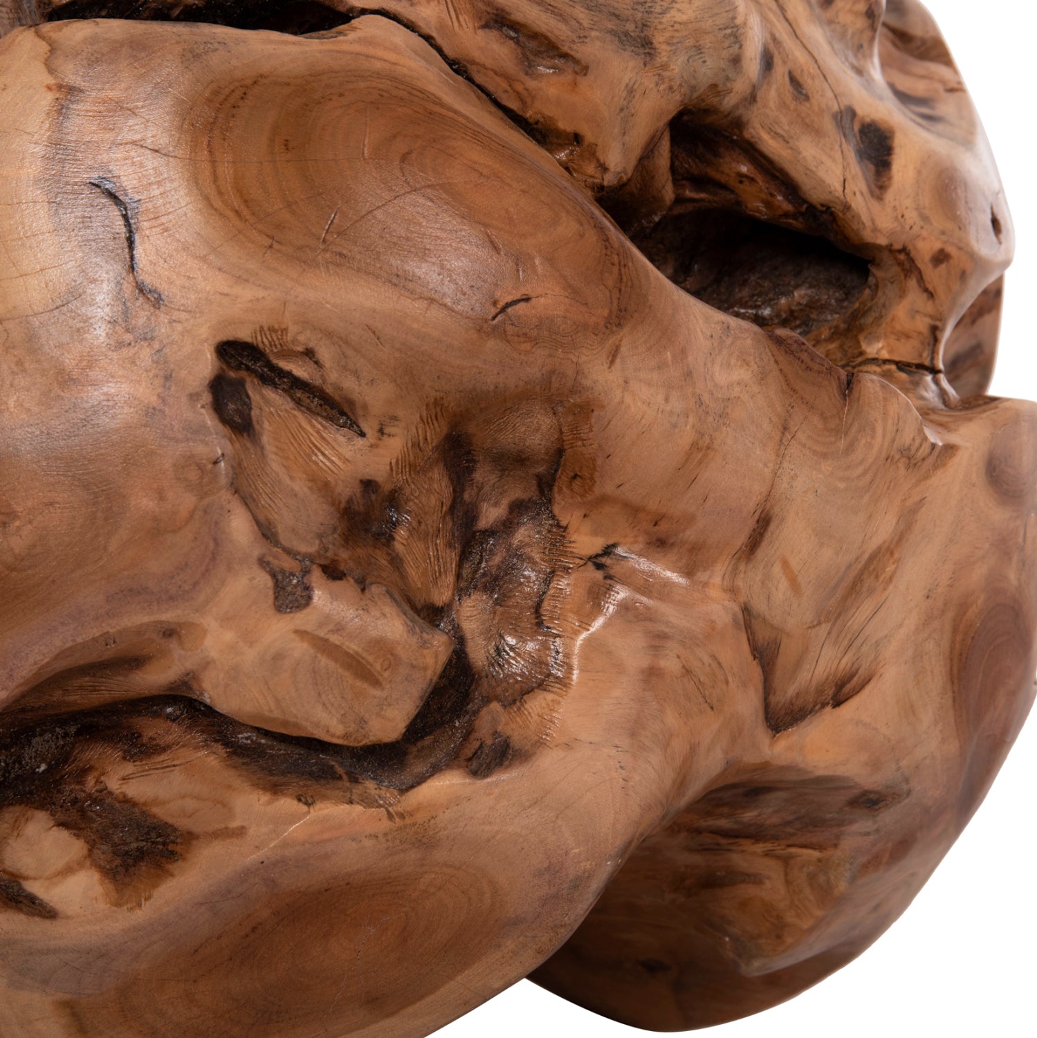 Декоративна топка CLEMOR (M) от масивен тиков дърво - естествен цвят Φ40cm.