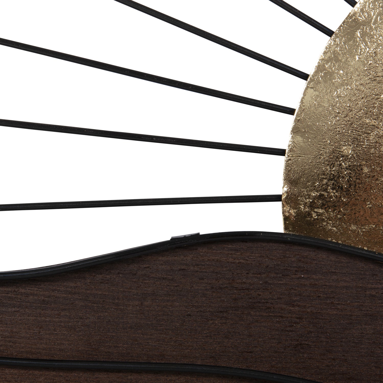 Декорация за стена в естествени дървесни цветове - черен метал 117x3x50Hсм.