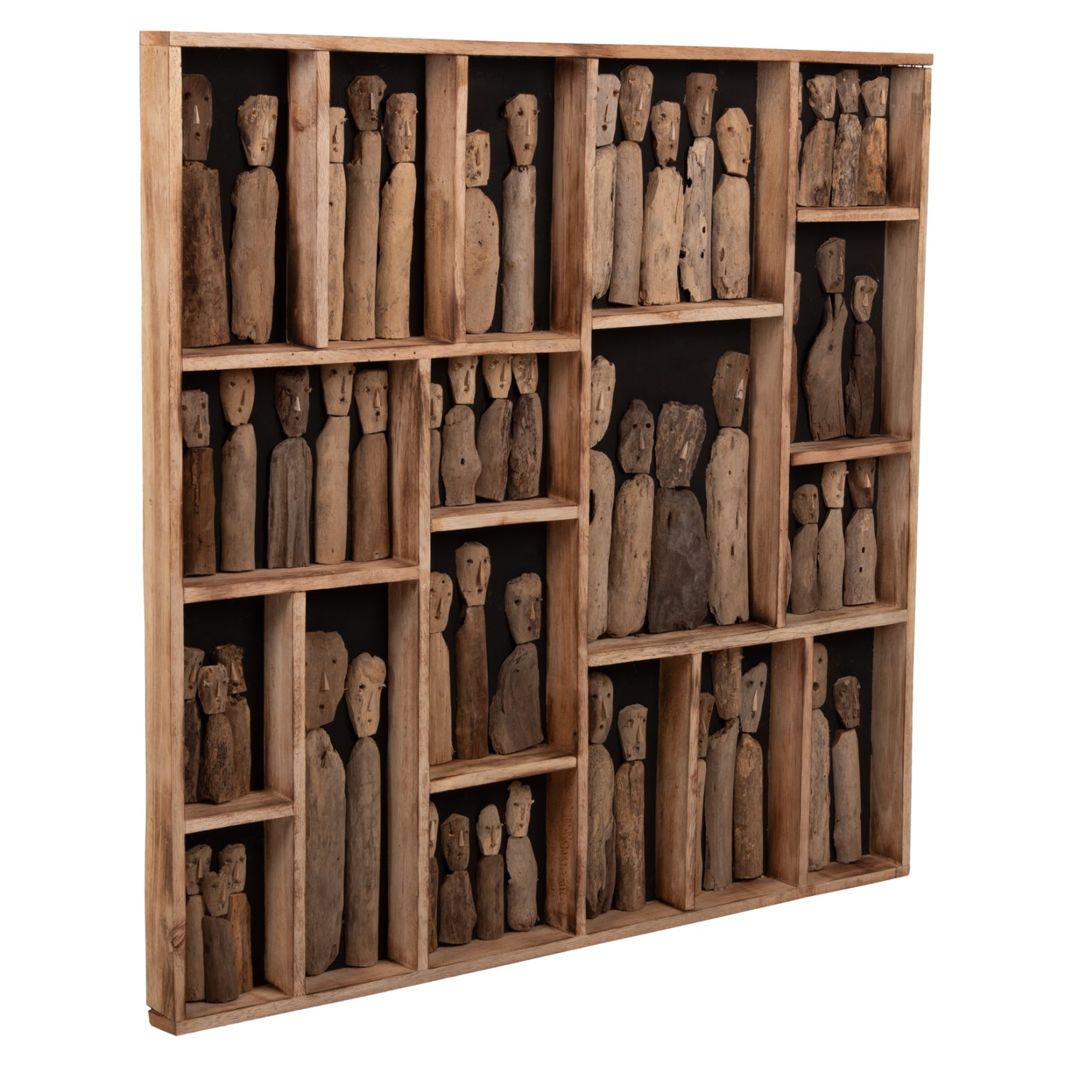 ДЕКОРАЦИЯ ЗА СТЕНА MYST РАМКА С ФИГУРКИ ОТ ДРЕВЕСИНА DRIFTWOOD 100x6x100Hсм.