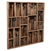 ДЕКОРАЦИЯ ЗА СТЕНА MYST РАМКА С ФИГУРКИ ОТ ДРЕВЕСИНА DRIFTWOOD 100x6x100Hсм.