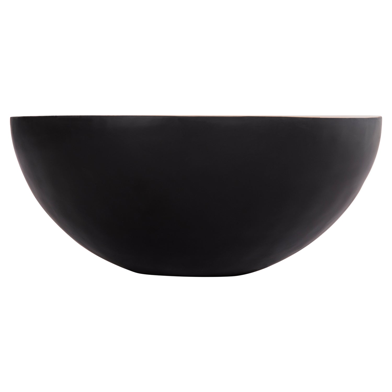 Декоративна кръгла холна маса BOWL черна с плот акация Φ90x37,5см