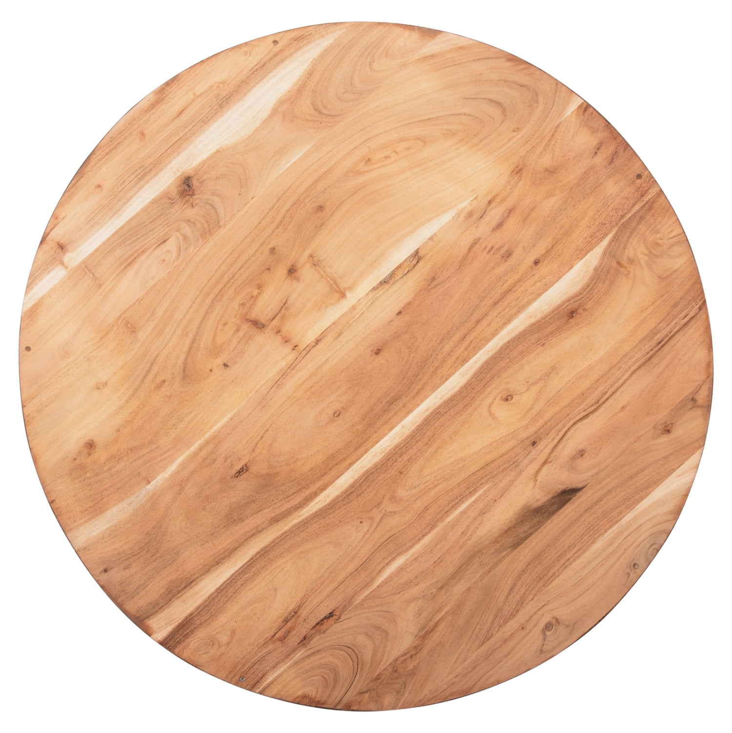 Декоративна кръгла холна маса BOWL черна с плот акация Φ90x37,5см