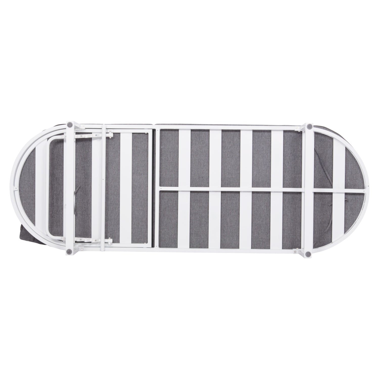ПРОФЕСИОНАЛЕН ШЕЗЛОНГ MALLOW БЯЛ АЛУМИНИЙ И СИВА ВЪЗГЛАВНИЦА 198x71x40,5-103Hсм.
