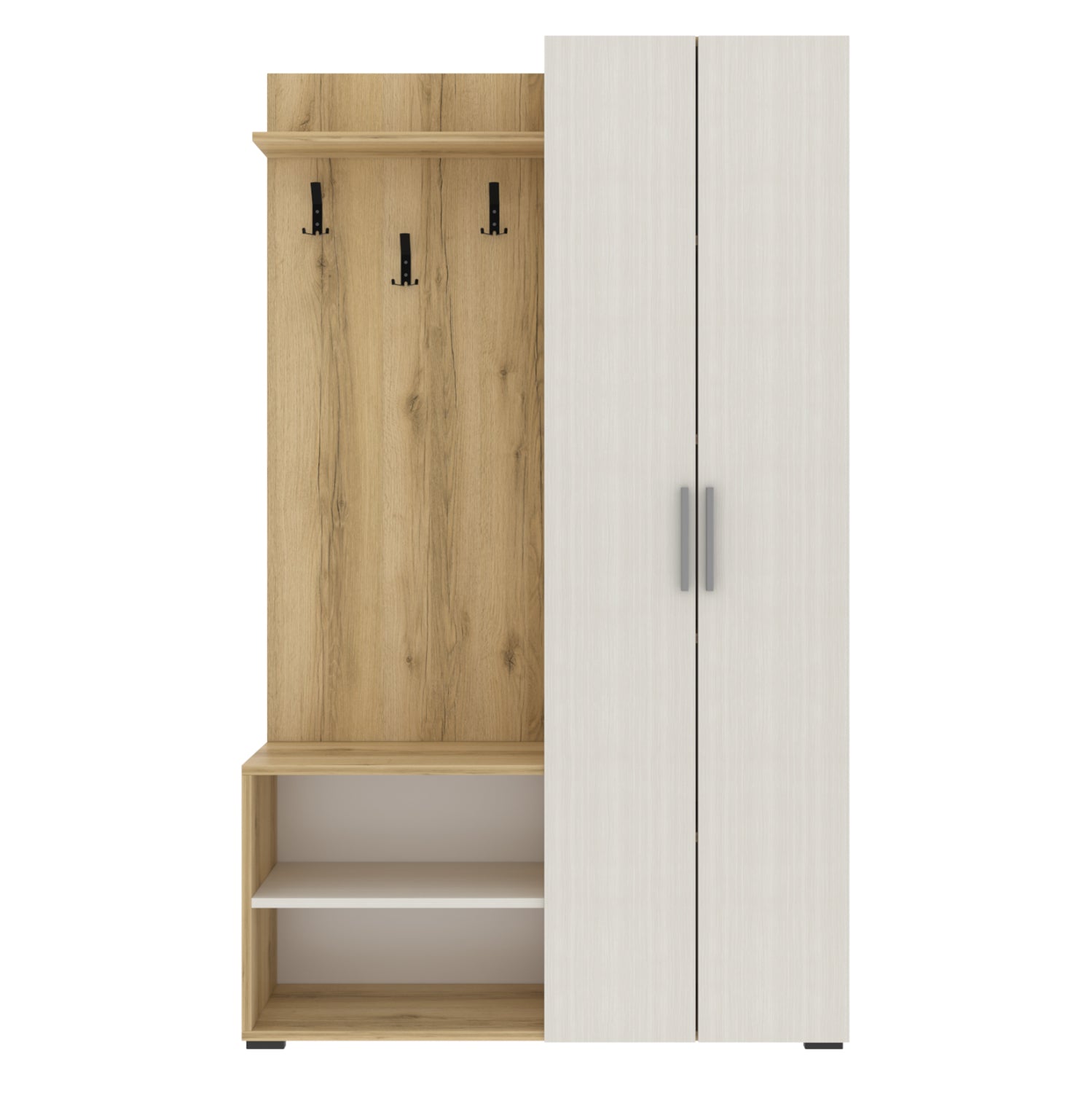 АНТРЕ МЕБЕЛ МЕЛАМИН ЕСТЕСТВЕН И ЕКРУ 110x37x184Hсм.