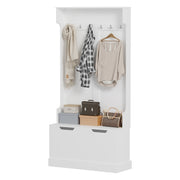 Антре KAYLOR с куки и място за съхранение - MDF бял 93x34x180Hсм.