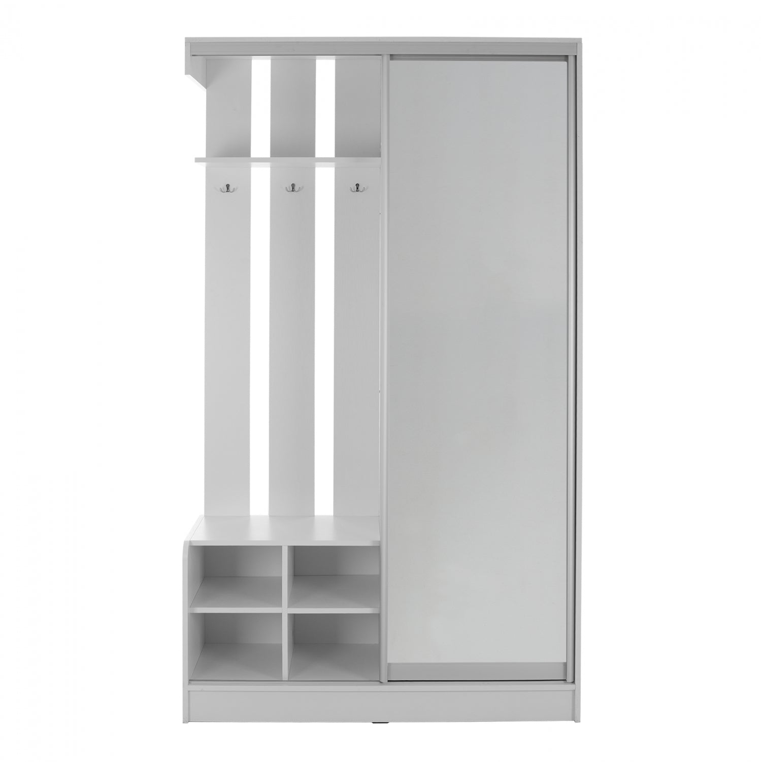 Антре с плъзгащ гардероб и огледало Dulce бял 118x45x210 см.