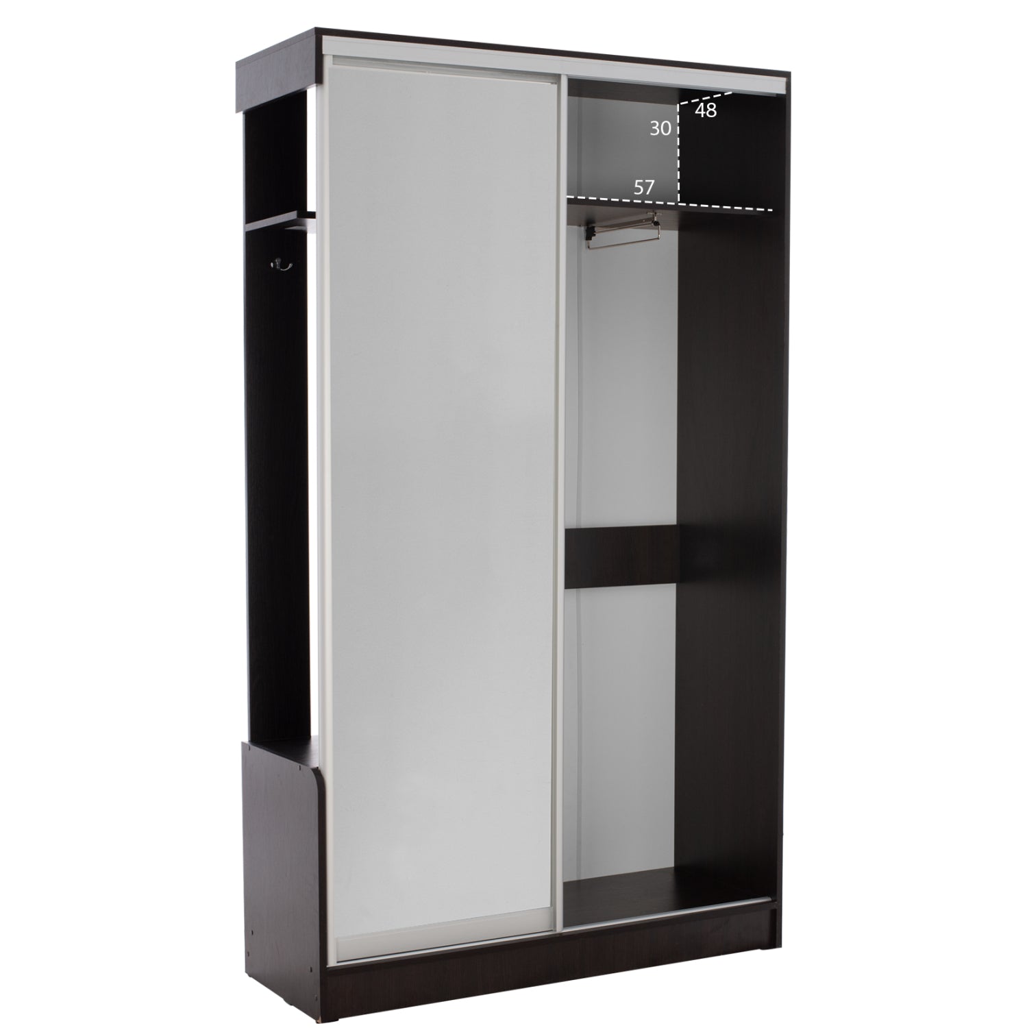 Антре с плъзгащ гардероб и огледало Dulce венге 118x45x210 см.