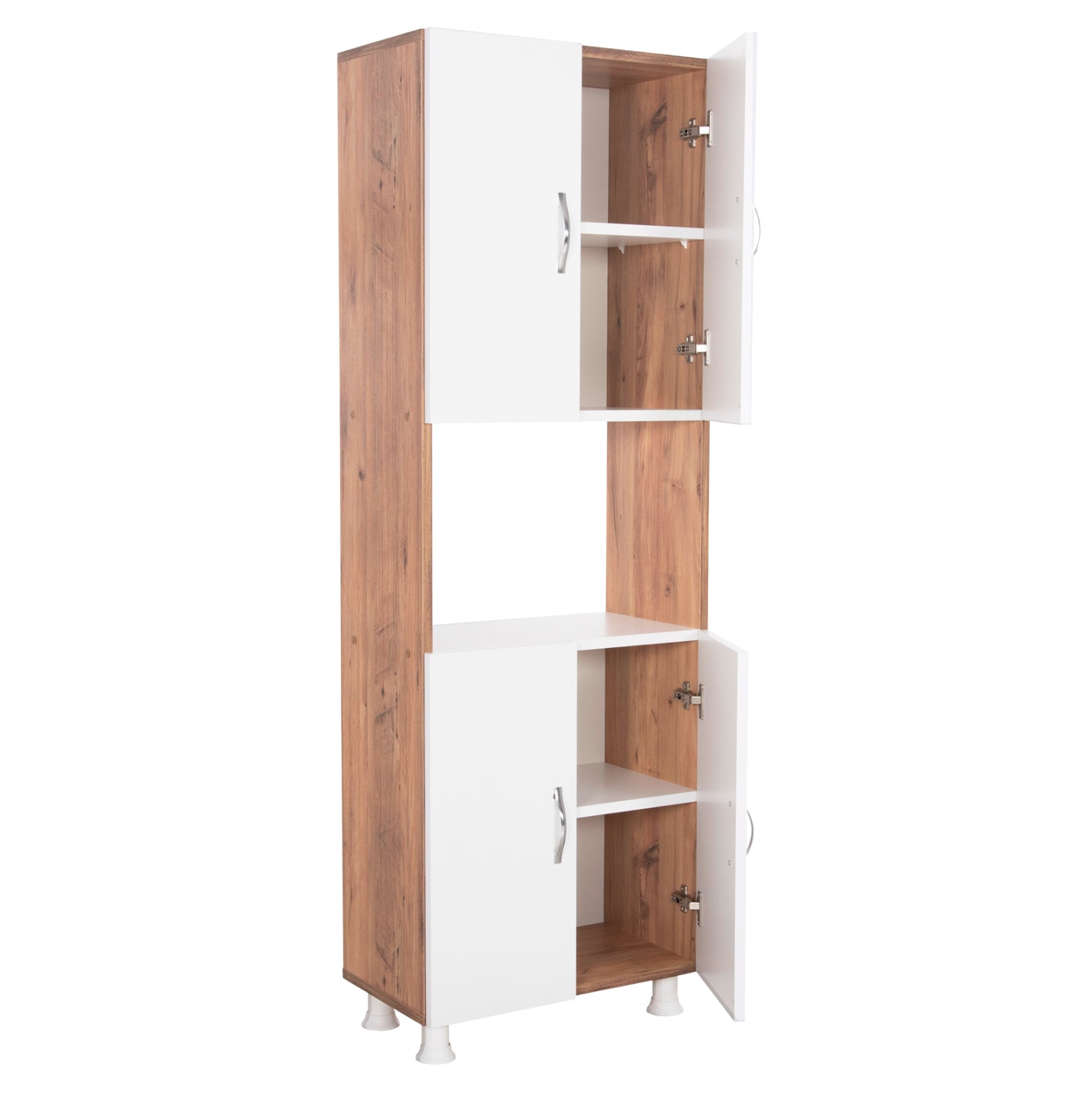 Кухненски шкаф RAD меламин в натурален цвят-бял 55,5x32x165Hсм.