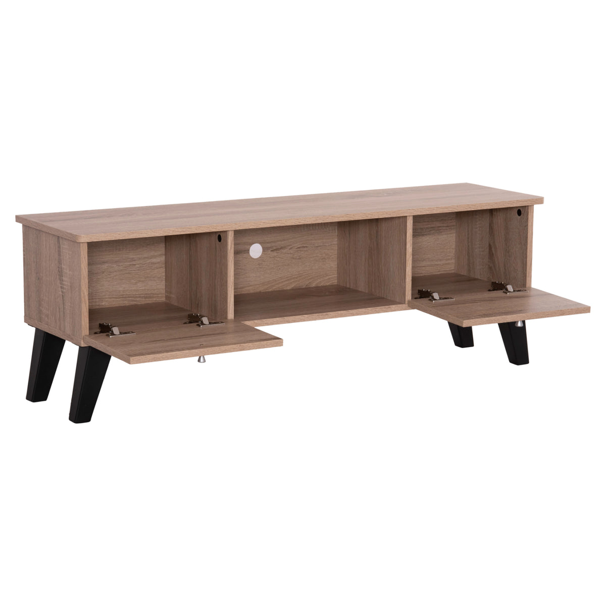 ТВ шкаф IREN меламин в дъб Сонама-черен 120x32,5-34x41Hсм.